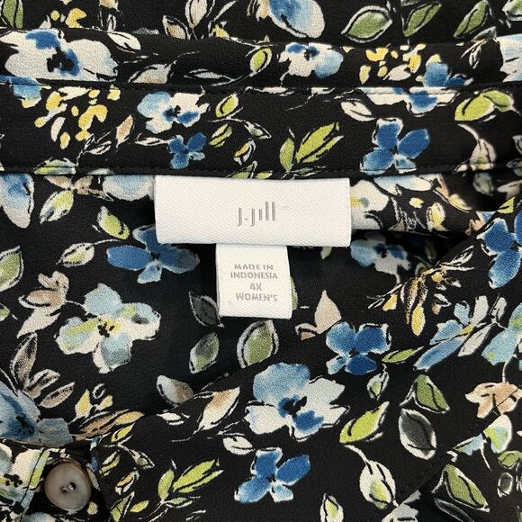 J Jill Floral Women’s Button Blouse Shirt Layered Plus Size 4X Office Career - Picture 8 of 8
